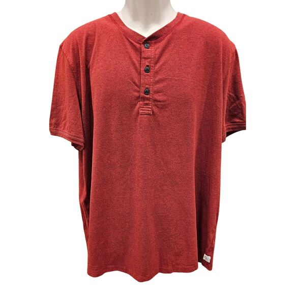American Eagle flex sz XXL 3 button lived in henley red casual comfort soft - Picture 2 of 8